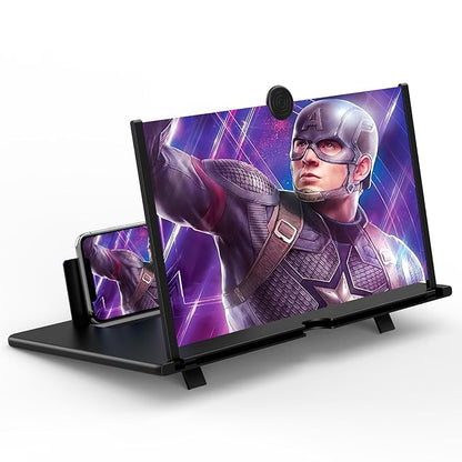 Screen Magnifier for Cell Phone -3D HD Magnifying Projector Screen  Enlarger for Movies, Videos and Gaming – Foldable Phone Stand Holder with Screen Amplifier–Compatible with All Smartphones